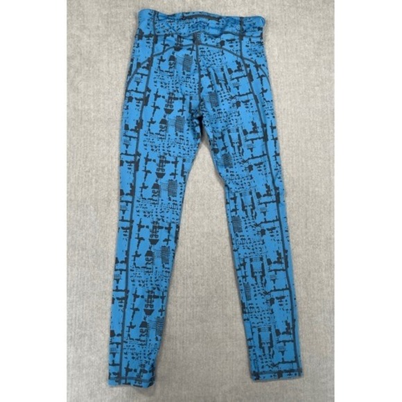 CAbi Leggings Womens Size M Blue Abstract Print High Rise Athleisure Yoga Gym - Picture 3 of 9
